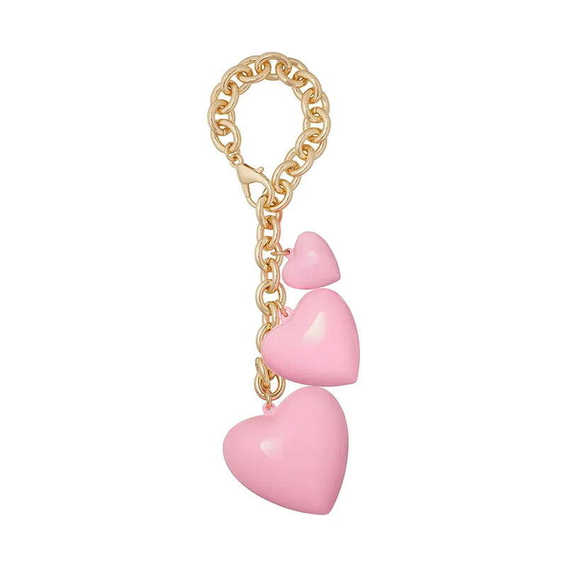 

Brand Heart-shaped Bag Pendant Fashion Exquisite Pearl Buckle Keychain Trendy Design Mobile Phone Case Hanging Accessories Gift