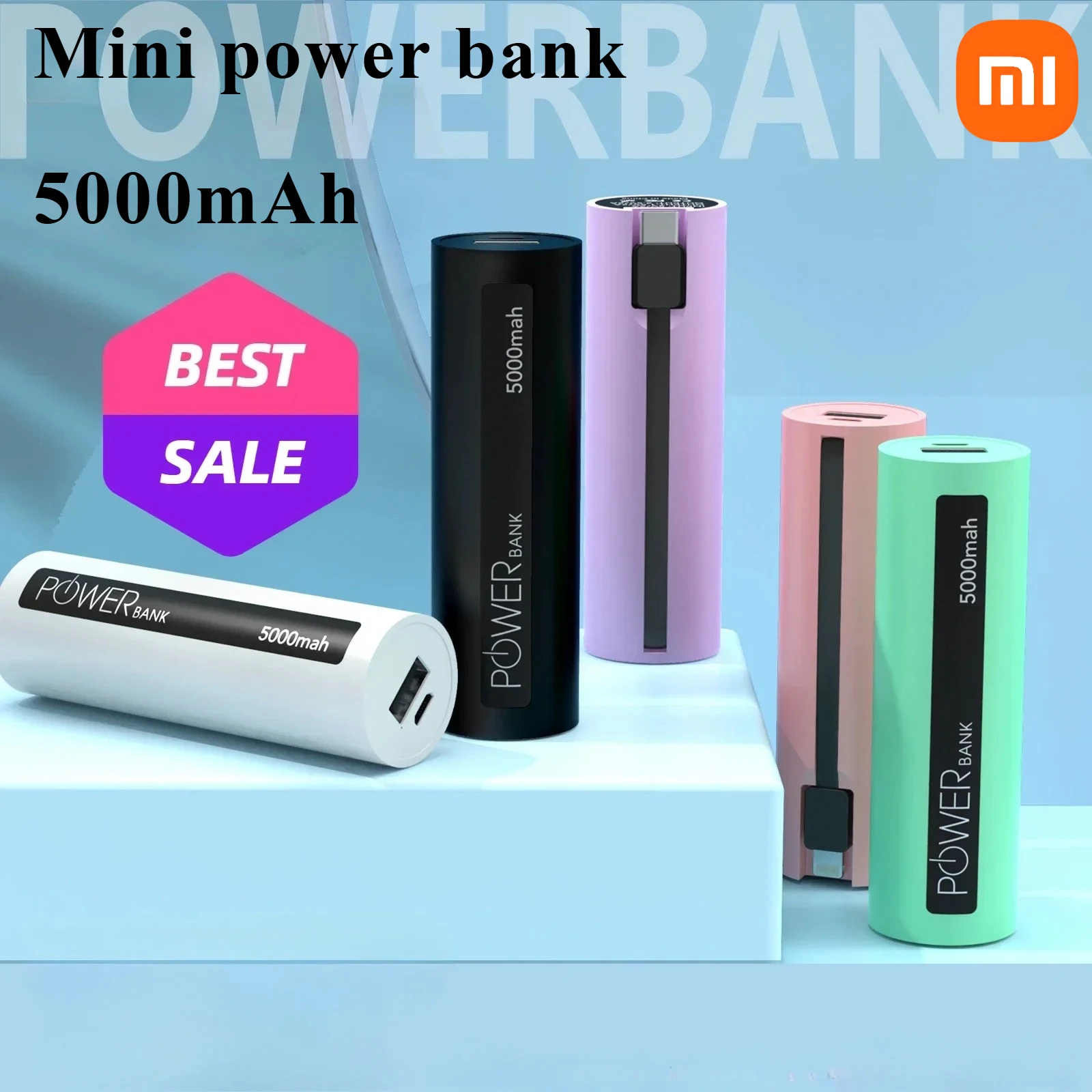 

Xiaomi 5000mAh Mini Pocket Capsule Power Bank Small Portable Emergency External Battery Charger for iPhone Samsung Huawei