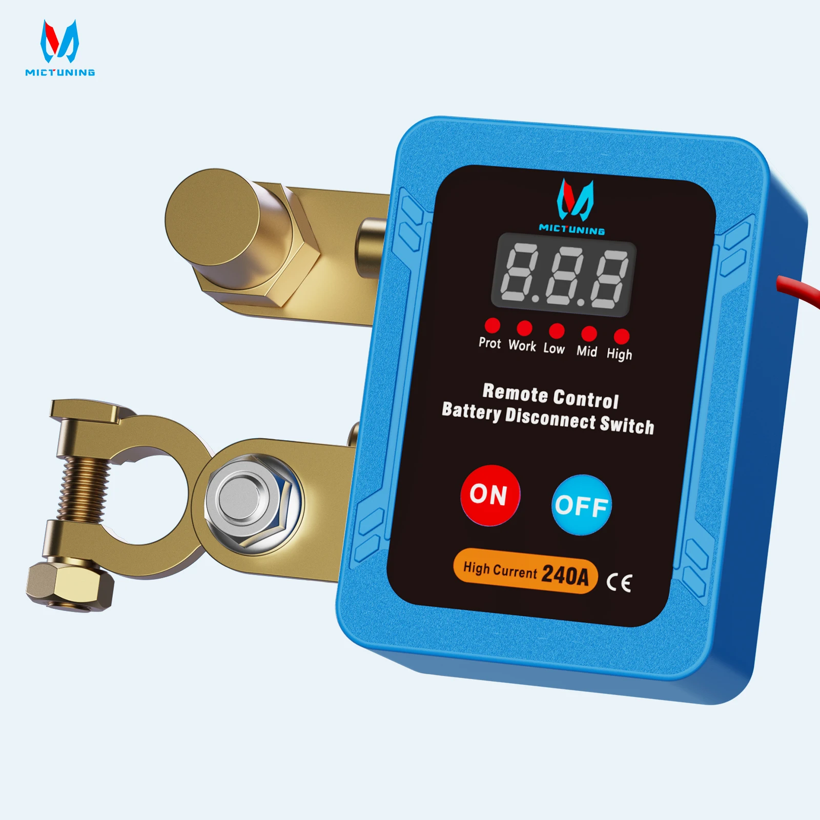 MICTUNING Battery Disconnect Isolator Anti-Theft Switch Ignition Cut-Off Switch Remote Control 12V 240A for Trucks Caravans Boat