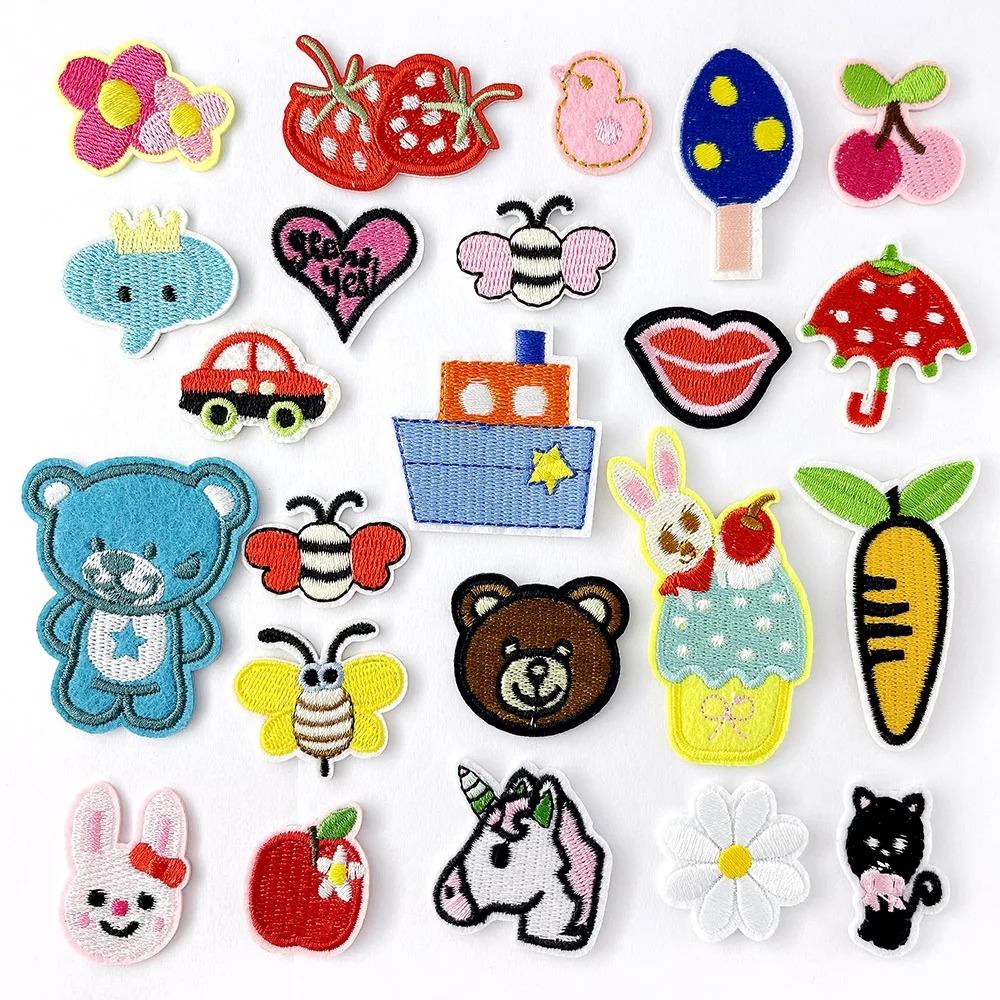 Rabbit Carrot Cat Iron on Patches Embroidery Patch for Clothes Clothes Apparel Sewing Decoration Applique Cloth Accessories