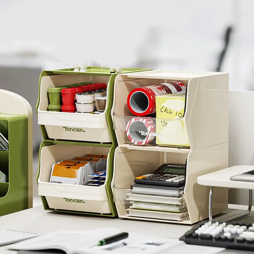 Multifunctional Wall-Mounted Tea Bag Storage Box Stackable Plastic Instant Coffee Rack Dustproof Desktop Storage Box Office