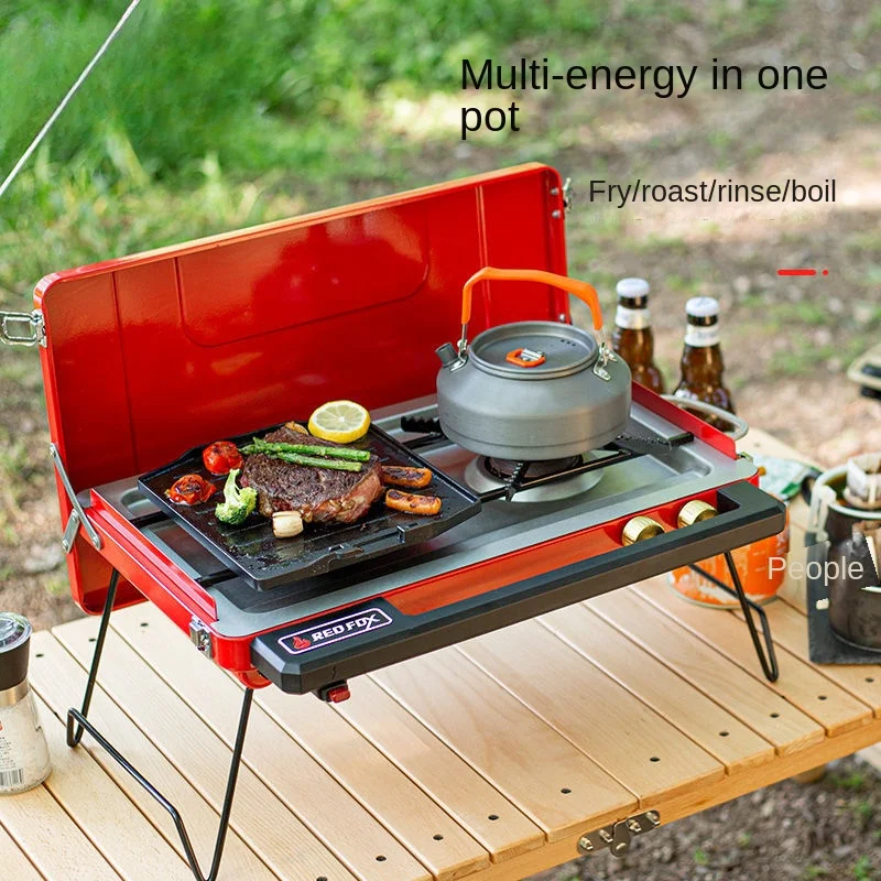 Small Outdoor Gas Barbecue Stove Camping Portable Barbecue Rack Picnic Barbecue Pan Cooker Gas Card Oven Camping Kitchen Set 2 piece stainless steel 120x30mm 1 5w led kitchen exhaust light 12v dc range cooker hood light bulb 20w halogen bulb equivalent