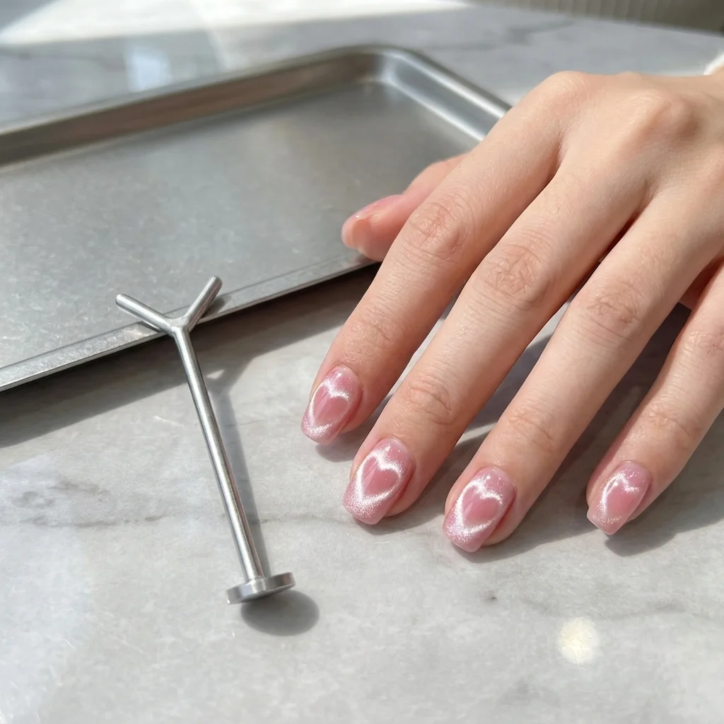 Multifunctional Cat Eye Magnet 2025 Viral Y-shape Heart Folded Ear Rabbit Nail Art Manicure Supply