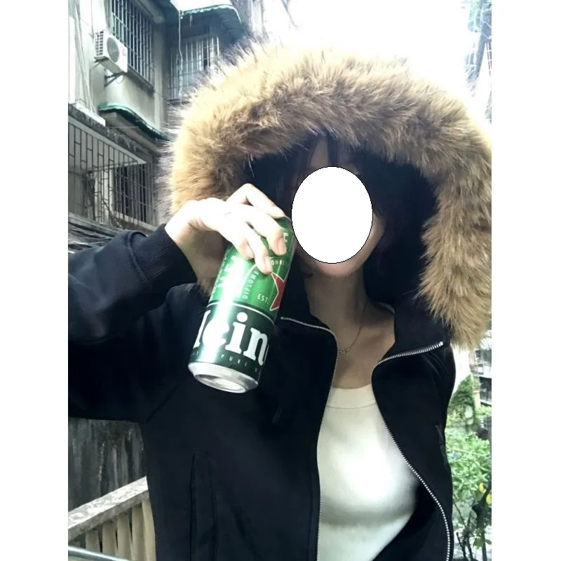 سترة نسائية بغطاء للرأس بأسلوب البانك لفصلي الخريف والشتاء، تصميم Y2K مع ياقة فرو، كارديجان علوي بأسلوب الشارع الأمريكي الداكن #5