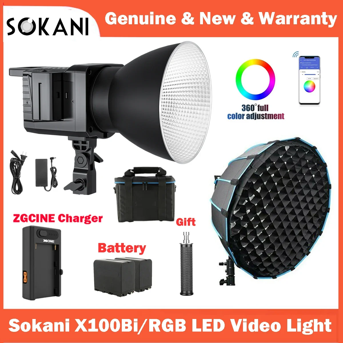 【KR &mx】sokani X100 100W dvoubarevný RGB LED video lehký APP ovládání bowens pro fotografie video nahrávka outdoorové výstřel