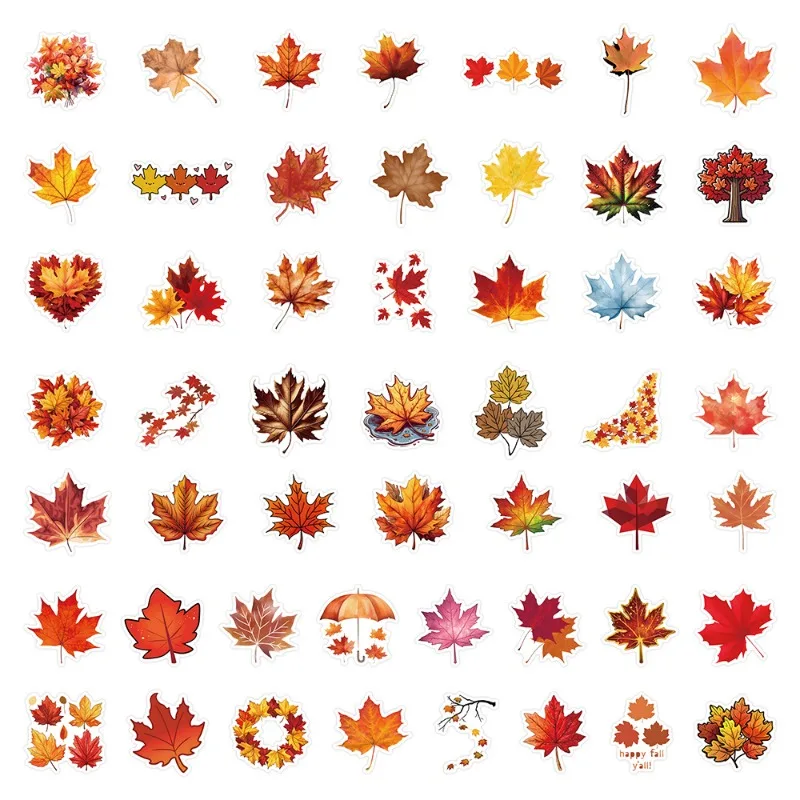 50 Stück Cartoon niedliche Ahornblatt kreative Persönlichkeit dekorative Aufkleber