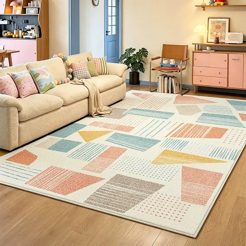 Large Area Living Room Decoration Carpet Thick Plush Rugs for Bedroom Fluffy Soft Lounge Floor Mat Dopamine Color Cloakroom Rug