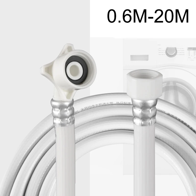 Tubo di ingresso con interfaccia filettata da 1/2 "0.6 ~ 20m tubo di ingresso dell'acqua per lavastoviglie per lavatrice rubinetto universale collegare il tubo di riempimento dell'acqua