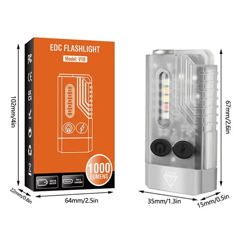 Small Powerful Flashlights Portable Beeping Sound USB-C Rechargeable Torch Handheld Powerful Ultra Bright 14 Modes Waterproof