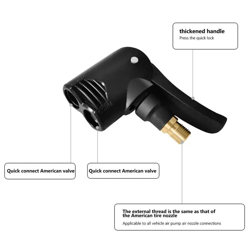 7.8mm Auto Air Pump Chuck Clip Car Truck Wheel Tyre Tire Nozzle Inflator Chuck Clamp Head Bronze Car Accessories Bike Motorcycle