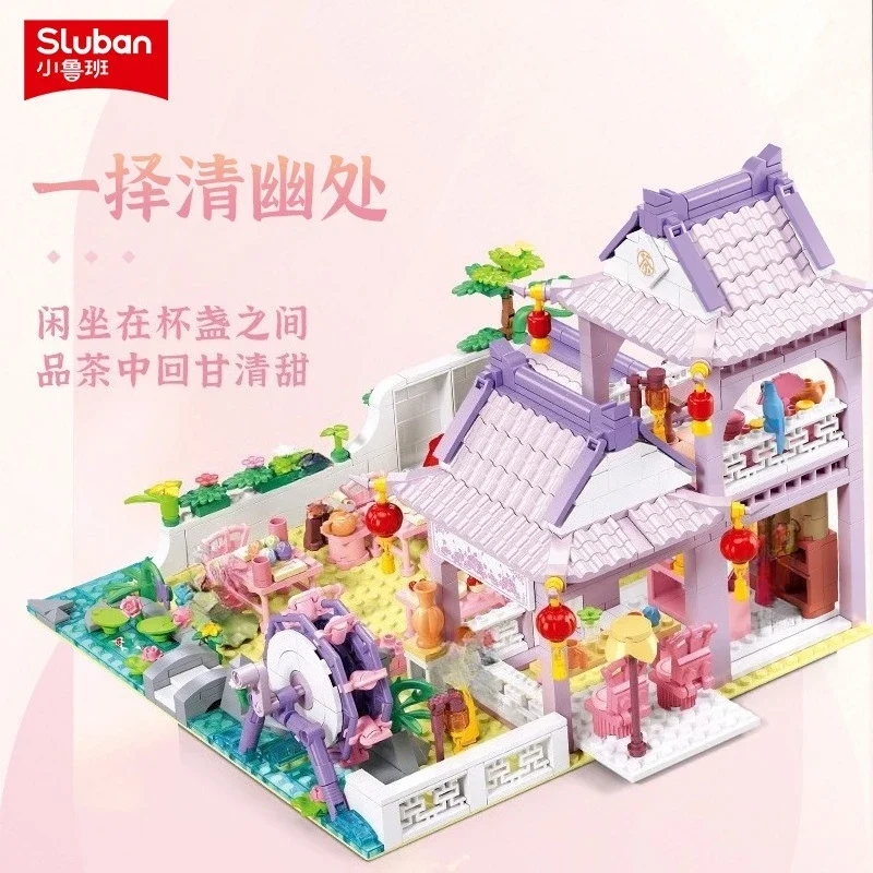 Casa de pueblo Villa modelo bloques de construcción juegos de juguetes arquitectura creativa cabaña ciudad amigos familia ladrillos juguetes para niñas niños