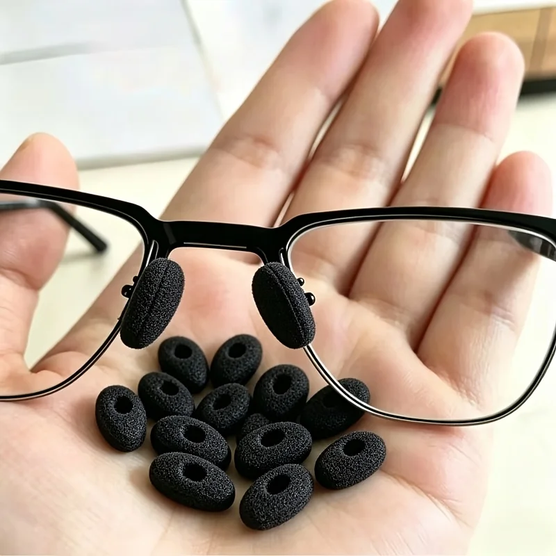 30Pcs High Density Sponge Eyeglass Nose Pads, Reduce Pressure Marks, Prevent Glasses Sliding Down, Breathable Skin-Friendly Soft