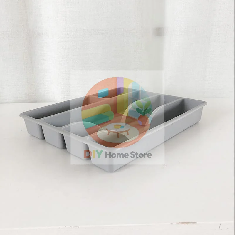 Large Capacity Kitchen Drawer Organizer Non-Slip Silverware Holder Utensil Cutlery Tray Fits Most Standard Drawers