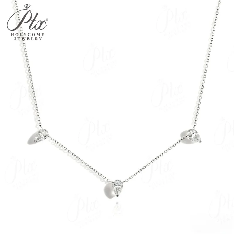 

Ожерелье с 3 карата из муассанита и грушевидной огранки, белое золото, желтое золото, розовое золото, роскошный кластерный дизайн, подарок на годовщину свадьбы