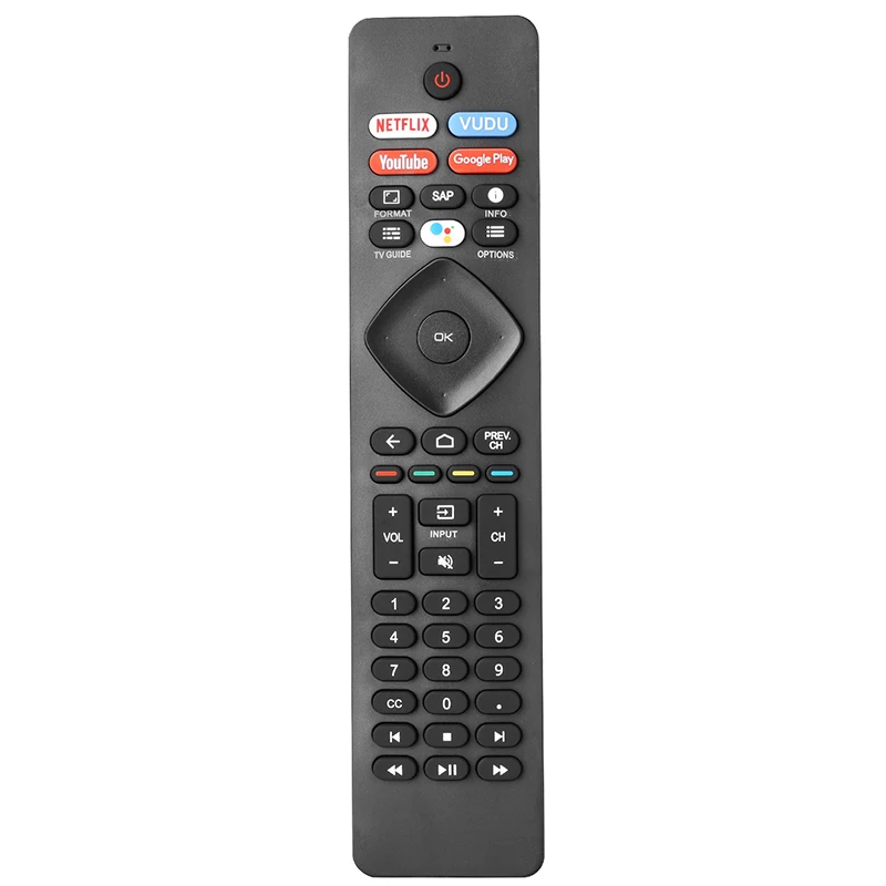 Control Remoto IR NH800UP RF402A-V14 Compatible con Philips Android TV 32PFL5505 43PFL5604 43PFL5704 43PFL5766 50PFL5604 50PFL5