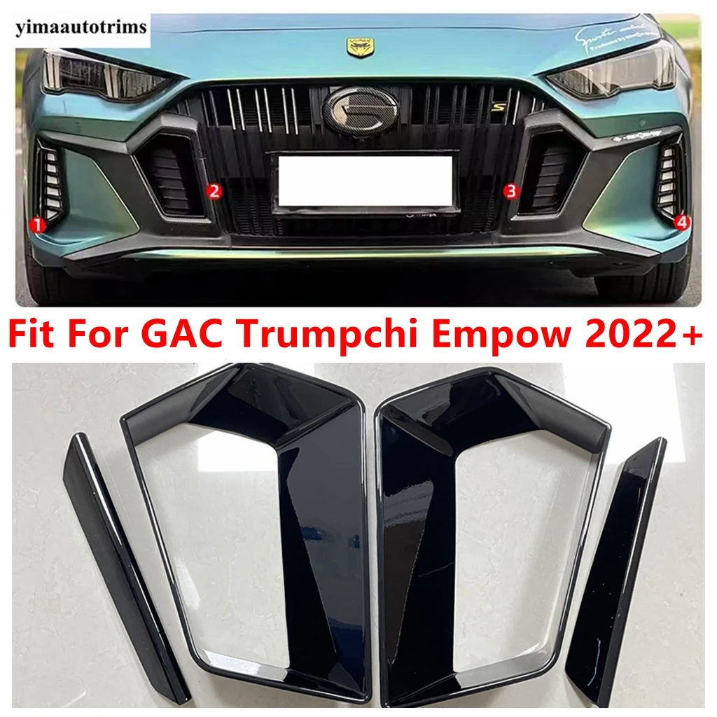 

Front Bumper Fog Lamp Light Eyebrow Air Inlet Decor Cover Trim For GAC Trumpchi Empow 2022 - 2025 Black Accessories Exterior Kit