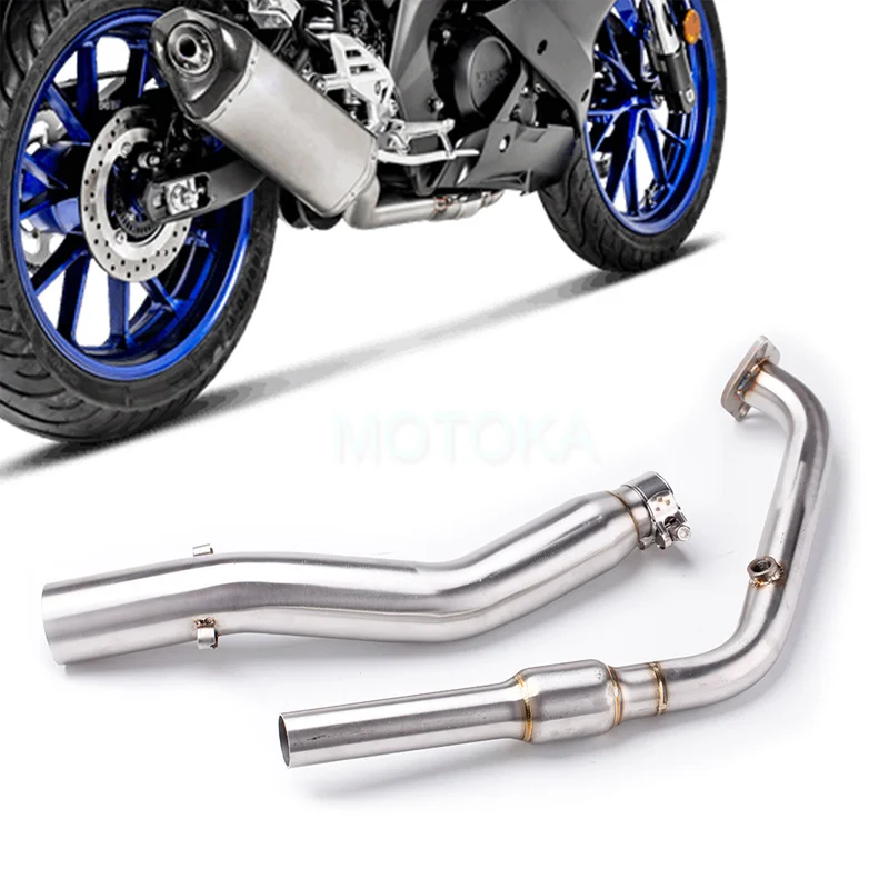 Motorcycle Exhaust Front Full System R15 V4 Manifold Slip-on Modified Silencer Middle Link Pipe MT15 Muffler Header Collector