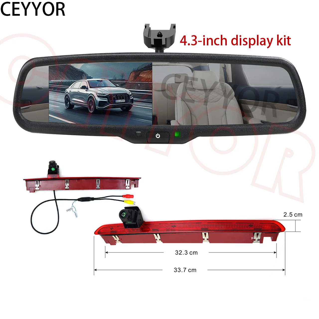 

Совместимо с VW Transporter T6 T6.1 2016-наст. время: Камера заднего вида с третьим стоп-сигналом и 4,3-дюймовым зеркальным монитором