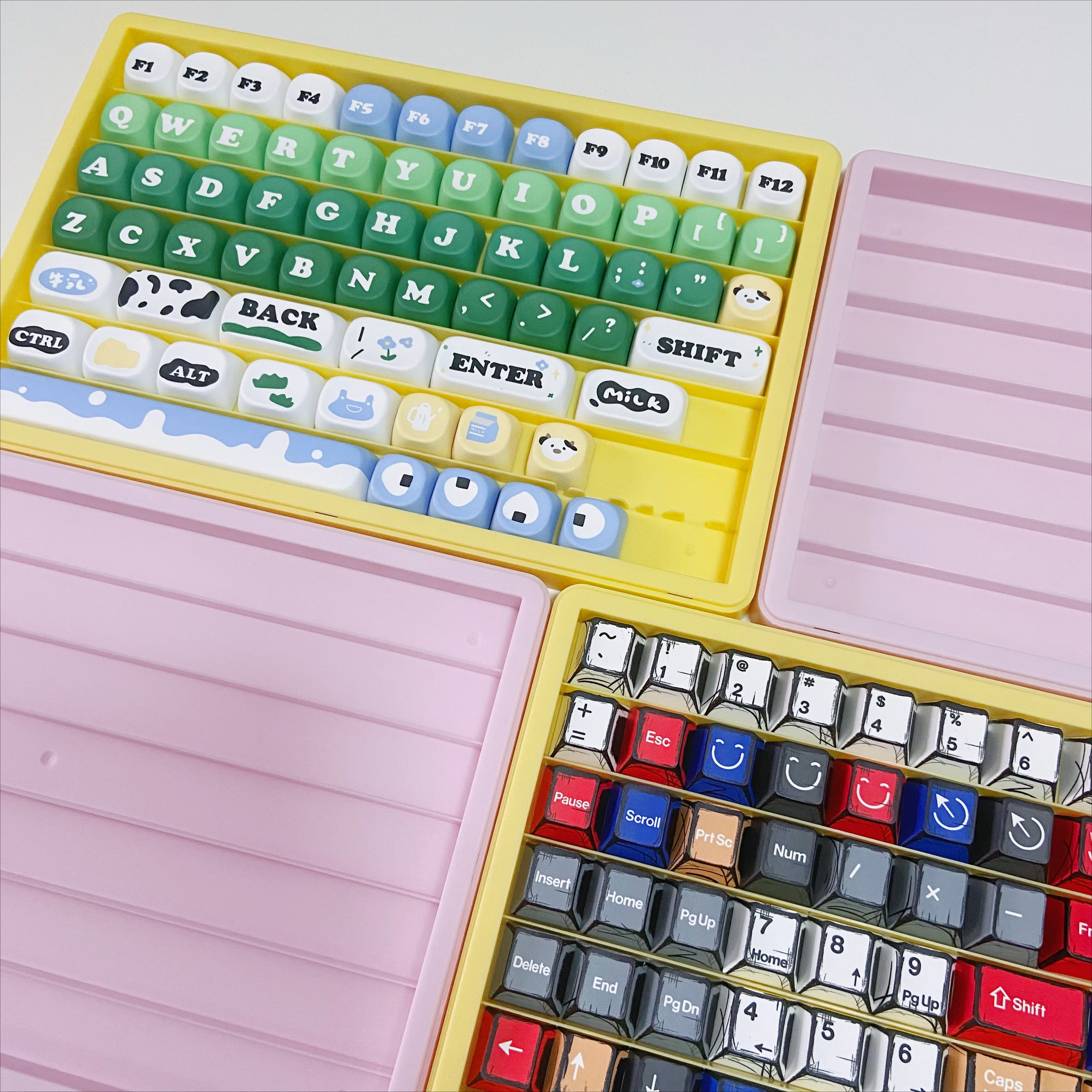 Keycaps Plastic Storage Case Key Caps Organizer Cherry MOA OEM Keycaps Dust-Proof Storage Box ABS Material Multi-Layer Stackable