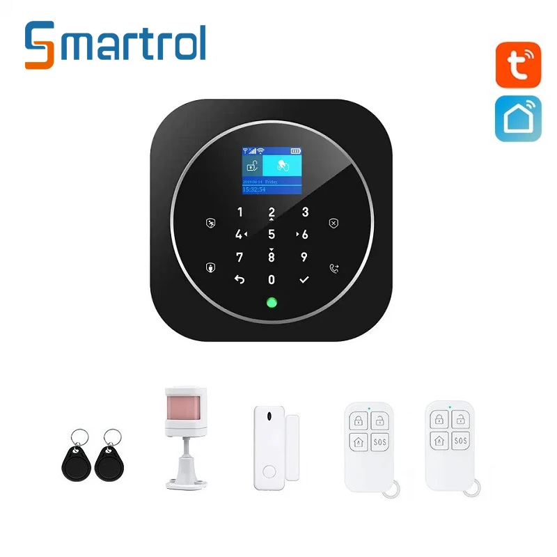 Smartrol GSM WiFi Security Alarm System Security Protection Sensor Kit Home Alarm System for Tuya Smart Life Security Alarms Set