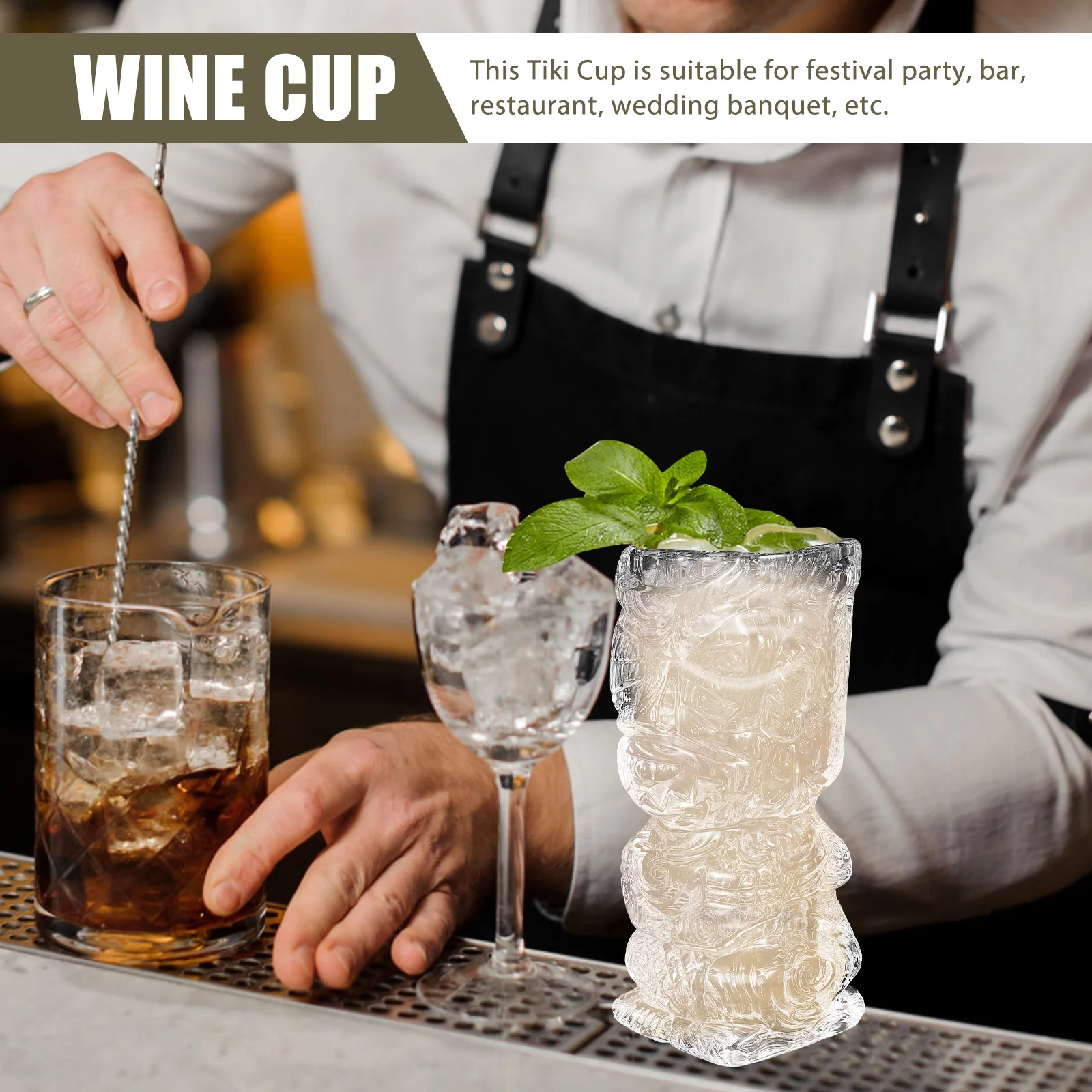 

Tiki Skull Mug Ceramic Cocktail Cup 450Ml Hawaiian Party Barware Decorative Wine Glass Tiki Glasses Cocktail Cup