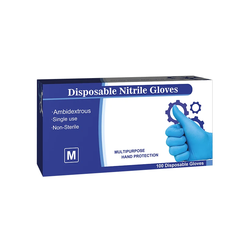 Food Grade Nitrile Gloves Heavy Duty Finger Texture & Powder Free Disposable Nitrile Gloves