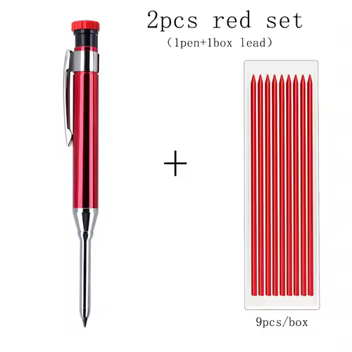 6Colors 2.8mm Metal Solid Carpenter Mechanical Pencil with Sharpener 2B Lead Core Deep Hole Construction Marking Scriber Tool - Image 16