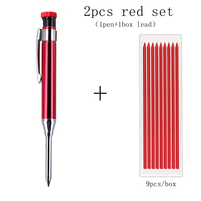 6Colors 2.8mm Metal Solid Carpenter Mechanical Pencil with Sharpener 2B Lead Core Deep Hole Construction Marking Scriber Tool - Image 16