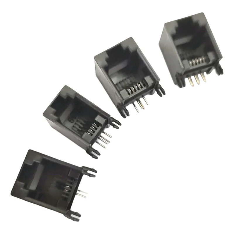 5/10pcs RJ11 Telephone Socket 4P4C 6P2C 6P4C 6P6C Modular Network PCB Plug Horizontal Right Angle Crystal Head Female Socket