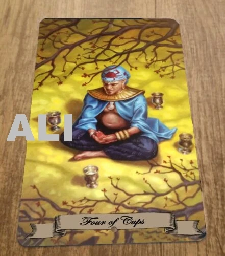 4 Four of Cups Tarot Card Artwork 8x12 Metal Wall Sign sign