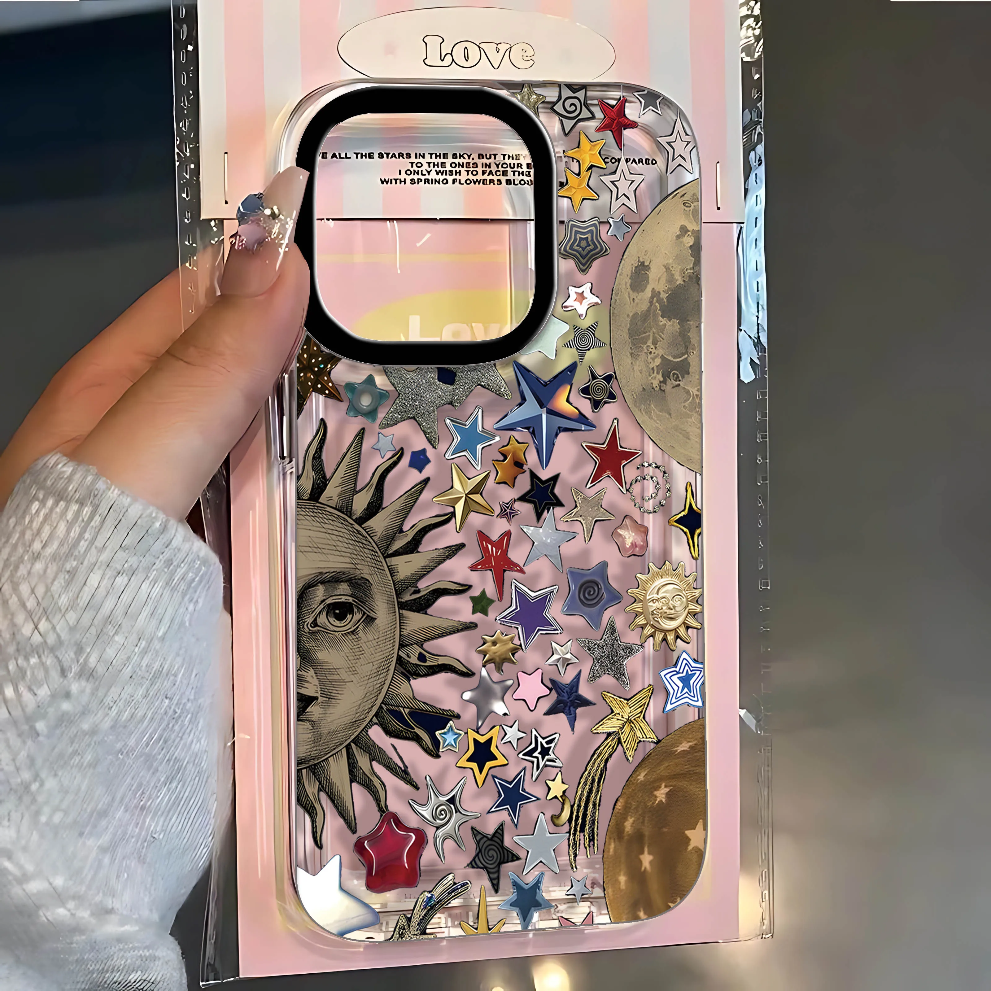 Luxury Abstract Sun Phone Case for Oppo A60 A2 A1 A98 A96 A78 A97 A76 A36 A55 A16 A16s A31 A92 4G 5G Clear TPU Back Cover