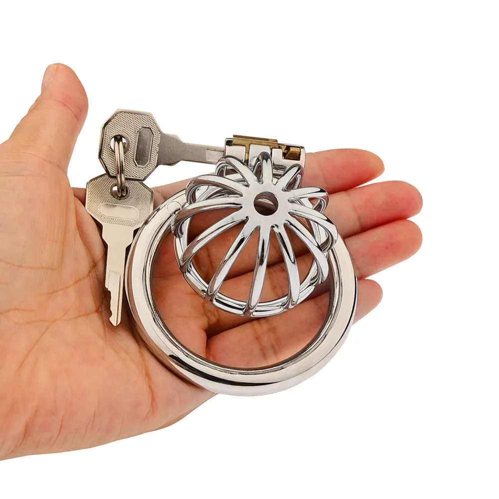 Metal Chastity Cage Lock Male 2 Type Cock Cage Penis Ring Masturbation SM Gay Chastity Devices Adult Sex Toys For Men