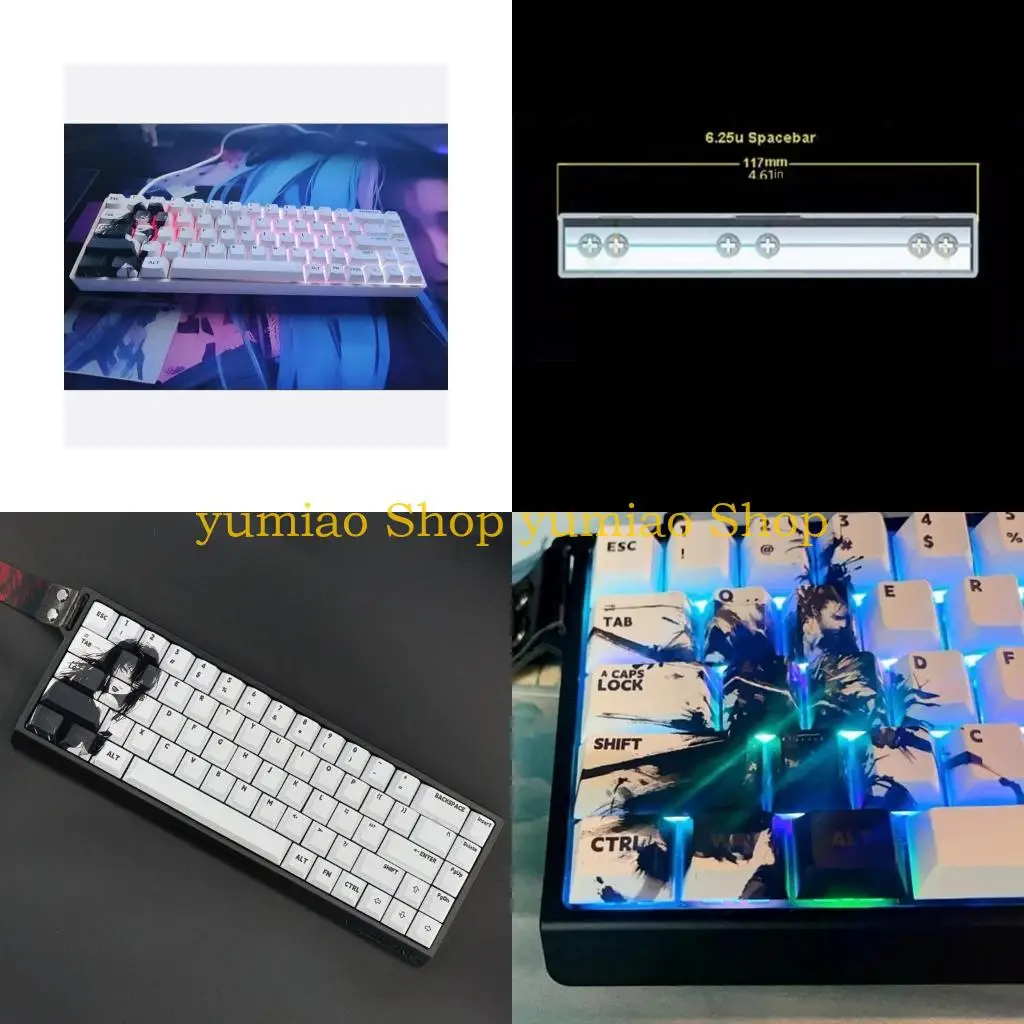 

587B 68Key Game Keycaps 5Sides Dye Sublimation For Mechanical Keyboard Keycap