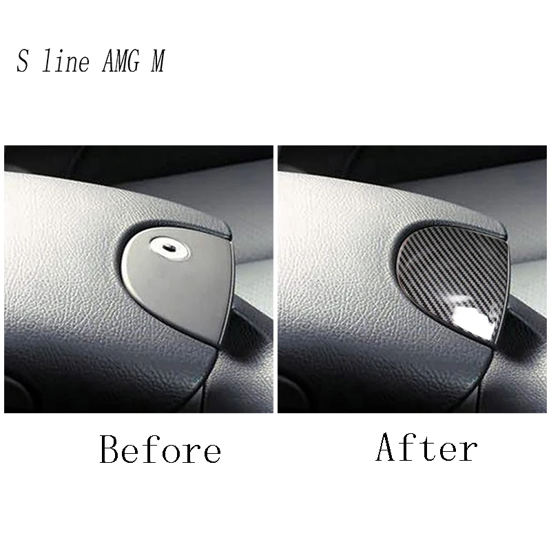 For Mercedes Benz CLK Class W209 2002-2006 Car Carbon fiber Central Storage Armrest Switch Button decoration Cover Sticker Trim