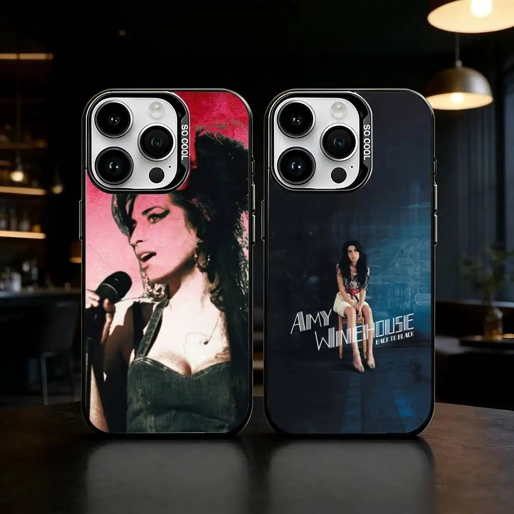 

Amy W-Winehouse 80S Phone Case Color Silver Shell For IPhone 17 16 15 14 13 12 11 Pro Max Plus
