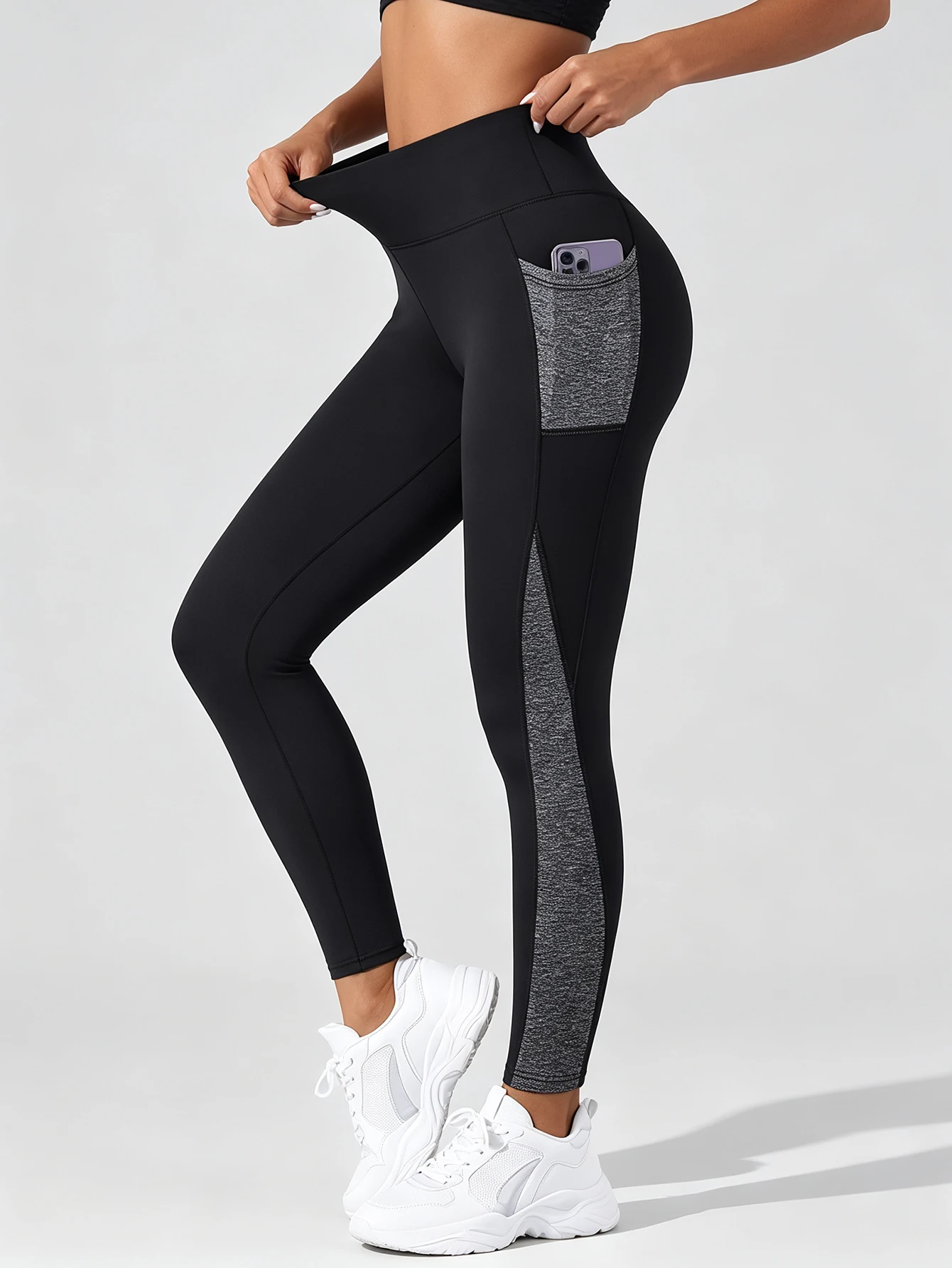 Women Yoga Fitness Leggings, High Waisted Tights with Pocket Gym Workout Running Stretchy Sexy Butt Liftting Casual Skinny Pants