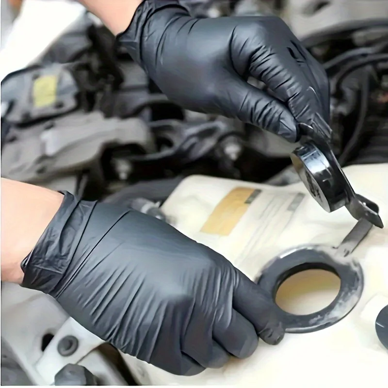 20/50/100pcs Black Gloves Nitrile Disposable Gloves for Cleaning Hairdressing Waterproof Fingertip Dishwashing Tattoo Gloves
