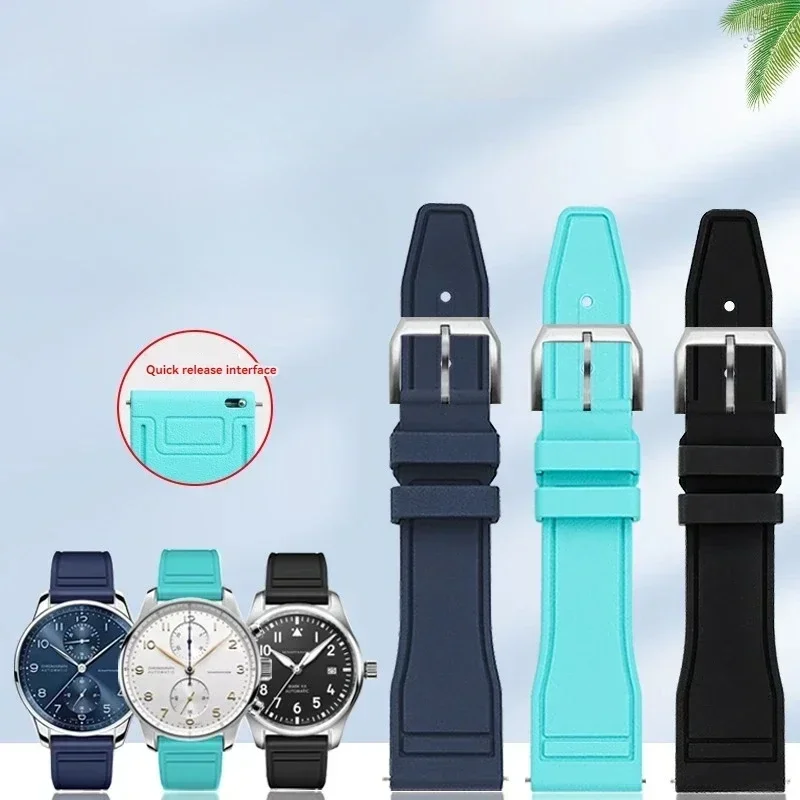 20mm rubber light blue mint green waterproof quick release watch strap for racks World pilot little Prince mark