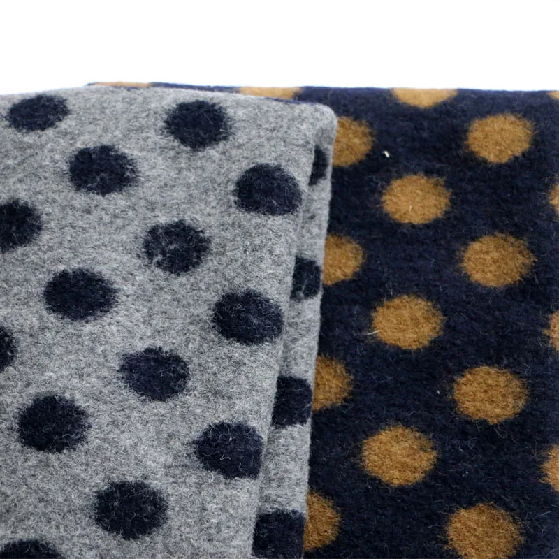 

Korean Style Winter Warm Polka Dot Dots Knitted Wool Clothing Fabrics Cloth Diy