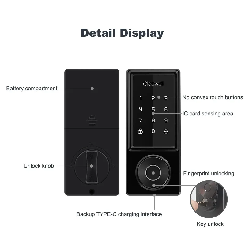 TTLock Waterproof Smart Door Lock Tuya WiFi Fingerprint Home Lever Gate Locker Electronic Deadbolt Door Lock