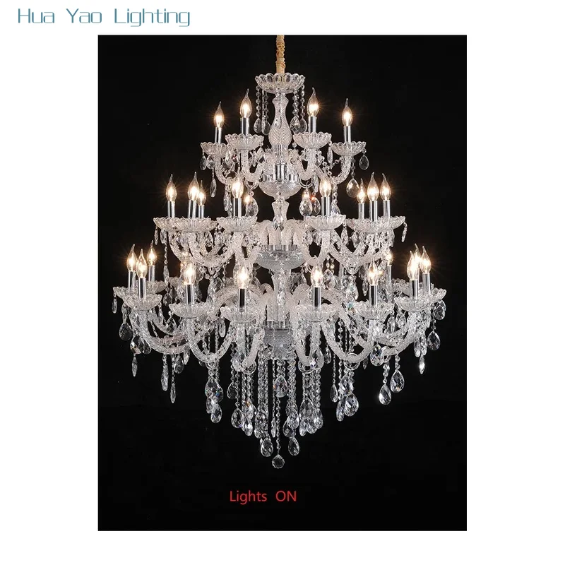 15/30 Lights Fashion Luxury Large Crystal Chandelier Light Living Room Bedroom Hotel Villa Lustre Cristal Lamp Lighting Fixture