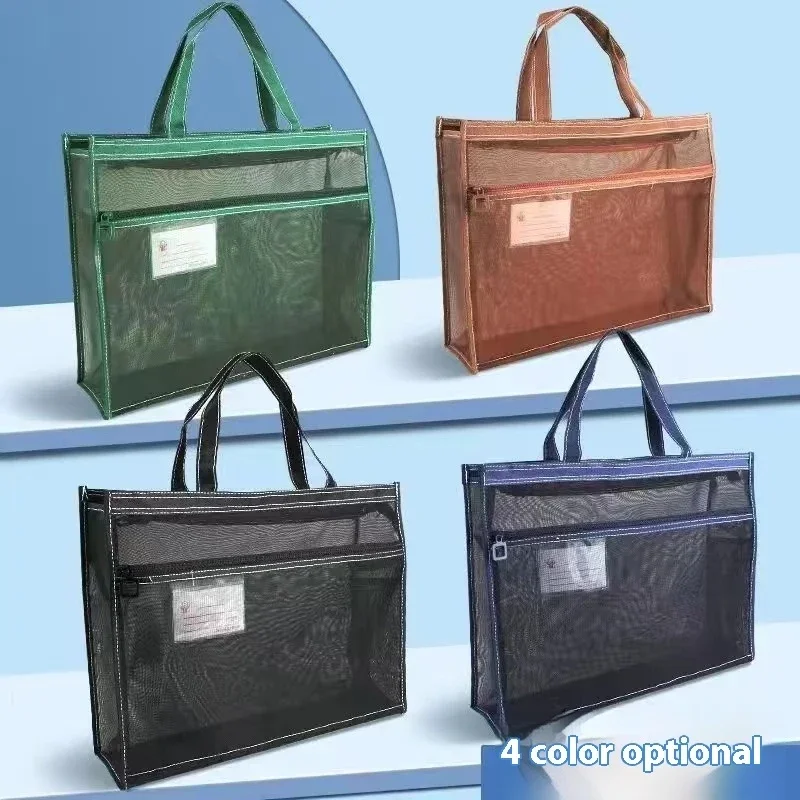 Aufbewahrungstasche für Kunst/Dokumente im A3-Format – robuste Reißverschlusstasche aus Nylongeflecht, tragbarer Aktenorganisator für Studenten und Schulbedarf