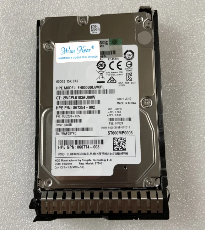 

For HPE 870757-B21 870794-001 600G 12G 15K 2.5 SAS G9 G10 HDD 600G