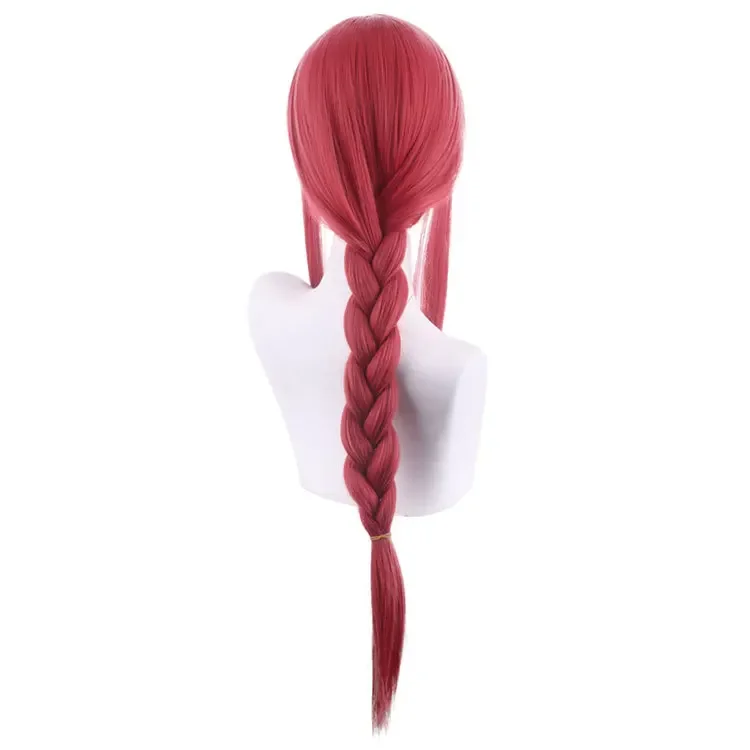 Perruque de Cosplay en Cheveux Synthétiques pour Homme, Anime, Makima, Long, Rose, Rouge, Py Play, Halloween