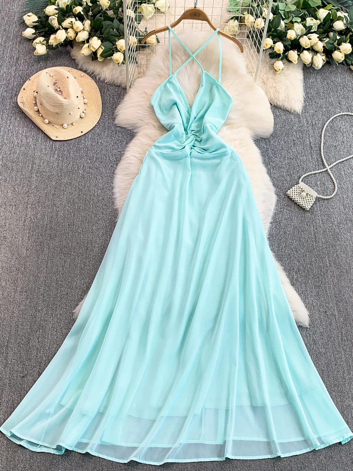 

Sexy Vaion Sle Knot Hollow out Neline Long Dr Women's Autumn Winter Slimming A-Line Dr Casual Comfortable Fit