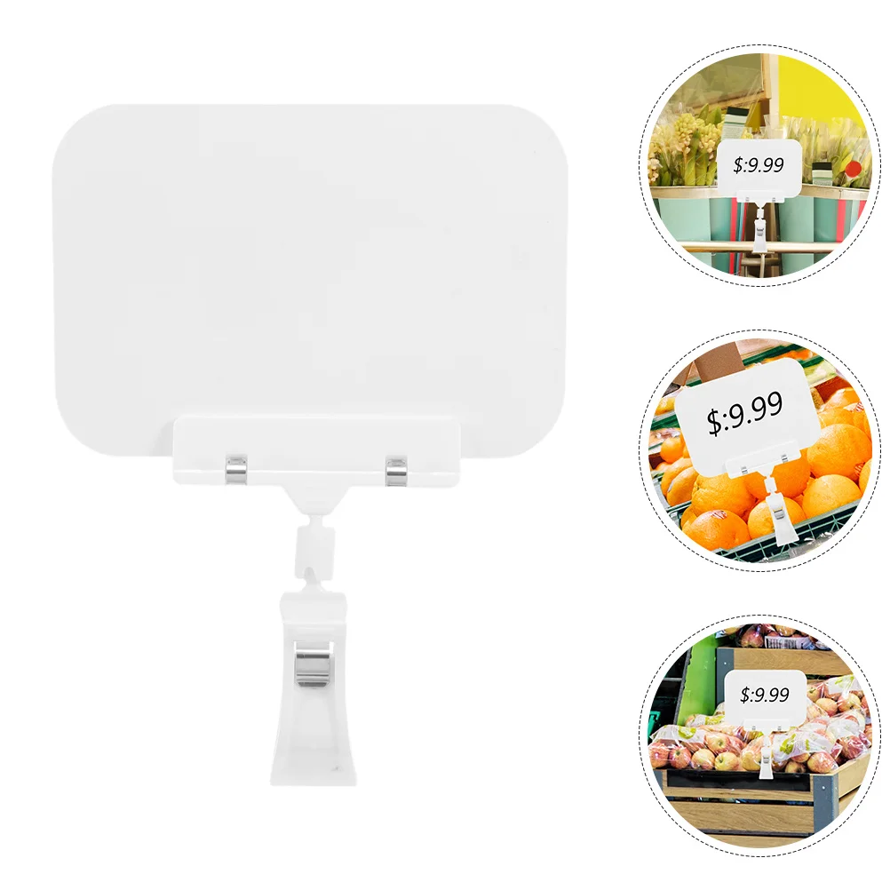 

5pcs Fruit Price Tags Reusable Erasable Chalkboard Sign Clips Mini Plastic Display Holders For Retail Store Farmers