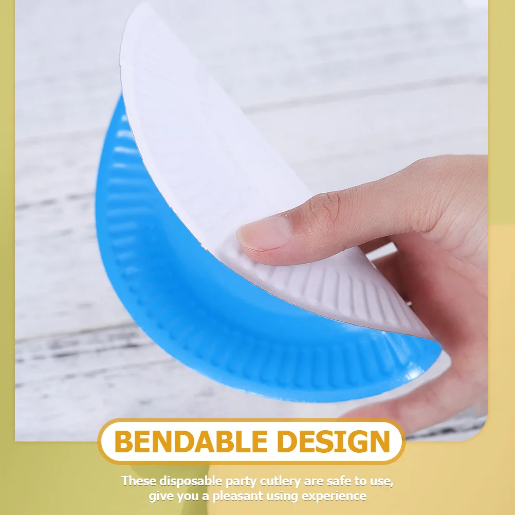

60Pcs 7 Inch Colorful Paper Plates Disposable Party Dinnerware Elegant Dessert Plates for Graduation Festival Event Use