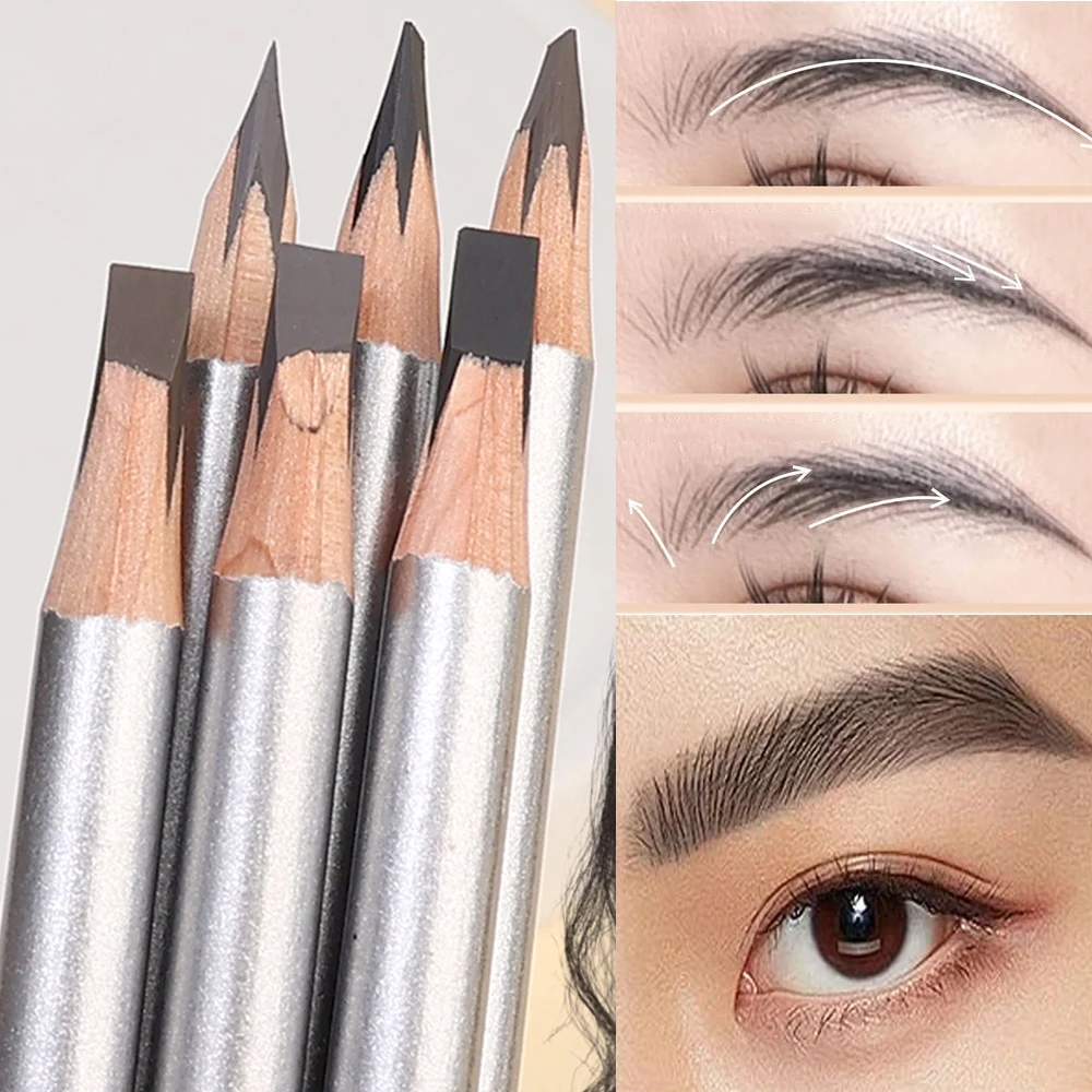 Hard Core Eyebrow Pencil Axe Shaped Tip Waterproof Women Long-lasting Eye Makeup Pen Permanent Natural 3D Eyebrow Pencil Tattoo