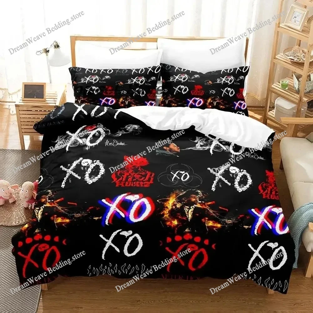 

Star Singer The Weeknd Bedding Set XO Bed Supplies Set Duvet Cover Bed Comforter Set Bedding Single Double King Size