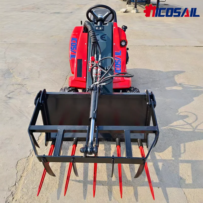 Mini minicargador de 10kw con capacidad de 400kg y 500kg, cargadora de ruedas de tres ruedas que cumple con los estándares Euro 5/EPA
